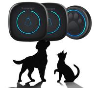 Busteelight A6 Blk Sonnette Chien pour Sortir (1 Sonnette et 2 récepteurs) | Sans Fil 300 m, Sonnette Porte Chien avec LED, 60 Mélodies, Étanche, Outil d'Entraînement Chien et Communication Animale