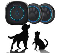 Busteelight A6 Blk Sonnette Chien pour Sortir (2 sonnettes et 1 récepteur) | Sans Fil 300 m, Sonnette Porte Chien avec LED, 60 Mélodies, Étanche, Outil d'Entraînement Chien et Communication Animale