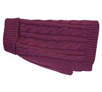 Buster & Beau Pull de Luxe Charlton en Tricot torsadé pour Chien en Baie foncée, Petit, Doux, Chaud, Confortable, extérieur et intérieur, Facile à Porter, pour Toutes Les Races
