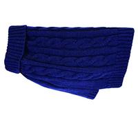 Buster & Beau Pull de Luxe Charlton en Tricot torsadé pour Chien en Bleu Nuit Doux, Chaud et Confortable, Facile à Porter, léger pour Toutes Les Races, XS