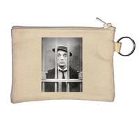 Buster Keaton Porte-monnaie Motif cellule de prison Beige