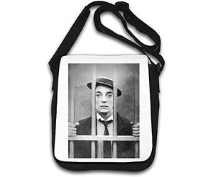 Buster Keaton Sac à bandoulière Motif cellule de prison Blanc