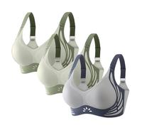Bustier avec rembourrage confortable Gather Bra Soutien-gorge sans fil Soutien-gorge Femme Lingerie Quotidien Sports BHS 3 pièces moins cher, t, XXL