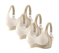 Bustier avec rembourrage confortable Gather Bra Soutien-gorge sans fil Soutien-gorge Femme Lingerie Quotidien Sports BHS 3 pièces moins cher, Blanc., XL