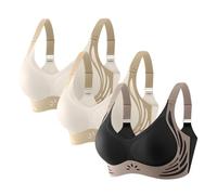 Bustier avec rembourrage confortable Gather Bra Soutien-gorge sans fil Soutien-gorge Femme Lingerie Quotidien Sports BHS 3 pièces moins cher, AC., M