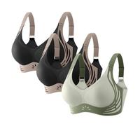 Bustier avec rembourrage confortable Gather Bra Soutien-gorge sans fil Soutien-gorge Femme Lingerie Quotidien Sports BHS 3 pièces moins cher, x, 3XL