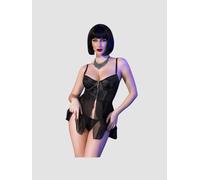 Bustier CR4612 imitation cuir noir