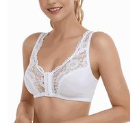 Bustier Femme, Soutien-Gorge Push-Up Femme Confortable sans Armatures à Fermeture Dentelle Devant pour Un Soutien Tous Les Jours Et Une Couverture IntéGrale