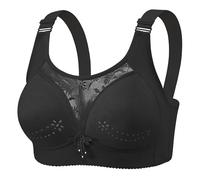 Bustier Grande Taille The New Large Size Thin of Anti Wandering Gathered Comfortable Underwear Bra Without Ring Spring and Summer Ladies Robe Bustier Fille (Black, 42)