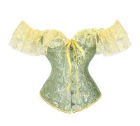Bustiers et Corsets Femme Corset sous la Poitrine Bustier Grande Taille Vintage Sexy Florale avec Paules dénudées Broderie Classique pour