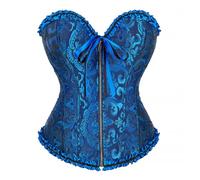 Bustiers Et Corsets Femme,Femmes Halloween Costume Sexy Vintage Bretelles Élégant Gothique Fête Fête Bal Fleur Lacets Slim Fit Buste Corsage Grande Taille Style Victorien Médiéval,04-blue1 6XL.