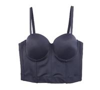 Bustiers Et Corsets Femme Haut court d'été for femmes, corset à rivets et diamants, vêtements for femmes, bustier push-up, soutien-gorge de club, débardeurs faits à la main for dames(2-black,CN 40)