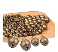 Bustlwor 200 Piezas Cascabeles de Bronce Vintage, Mini Campana Decorativa, Campanas Artesanales, Manualidades, Joyería, Adornos Navideños, Cascabeles Para Mascotas (8 mm, 14 mm)