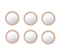 Bustlwor 6 PCS Miroir de Poche, Bois Petit Miroir Compact pour Sacs à Main, Convient pour Le Maquillage, Le Rasage et Les Soins du Visage(7cm/2.76in