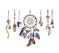 Bustlwor Autocollant Mural Dream Catcher, Sticker Plume Attrape Rêves, Sticker Muraux Attrape Reve, pour Filles Chambre, Garderie, Le Salon, Domicile Décoration (Couleur Foncée, 109 x 136 cm)