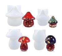 Bustlwor Moules en Silicone en Forme de Champignon pour Résine, Moule en Résine Epoxy pour Boîte à Bijoux, Moules en Résine Epoxy pour Bricolage, pour Boîte à Bijoux, Pots à Bonbons
