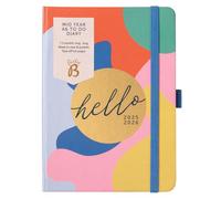 Busy B A6 Agenda - Journal académique de mi-année - Août '25 - Août '26 - Multi Abstrait - Semaine à voir avec listes de tâches, pages de notes, 3 pochettes, boucle de stylo et planificateur d’année