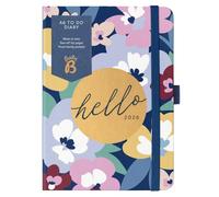 Busy B - Agenda 2026 - Planificateur semainier A6 compact avec listes de tâches à effectuer et pages de notes - Mise en page hebdomadaire, 3 pochettes et planificateur annuel - Floral Multicolore