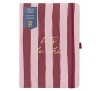 Busy B Agenda A5 1 jour par page non daté - Couverture à rayures - Idéal pour une utilisation en cas de besoin - Comprend un emploi du temps quotidien, des pages de notes, une mise en page par jour
