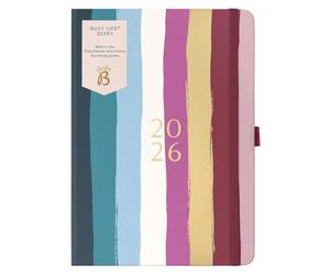 Busy B - Agenda Busy Life 2026 - Planificateur semainier A5 pour les étudiants, les enseignants, le travail et bien avec double emploi du temps, calendrier annuel, pochettes pour stylos - Multi
