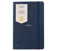 Busy B - Agenda de poche - Janvier à Décembre 2023 - Similicuir Marine - Planificateur semainier avec notes et pochettes 5190AMZ