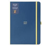 Busy B Agenda scolaire A5 août 2026-2027, semainier, listes To-Do, notes, 3 pochettes, passant stylo, plan annuel, fermeture élastique, Bleu marine, pratique et élégant.