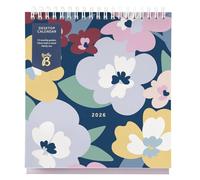 Busy B - Calendrier de bureau 2026 avec support intégré et reliure à rabat - Calendrier pour le bureau ou la maison - Planificateur annuel avec pochettes pour un planning organisé - Floral