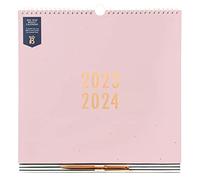 Busy B - Calendrier familial - Août 2023 - Décembre 2024 - Rose - Semainier avec 6 colonnes pour les membres de la famille et anniversaires, planificateur de repas, listes de shopping à détacher
