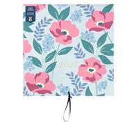Busy B - Calendrier mural familial 2027 - Floral bleu nuage - 5 colonnes