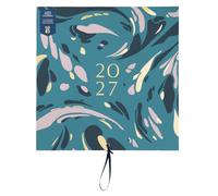 Busy B - Calendrier mural familial 2027 - Marbre bleu sarcelle - 5 colonnes