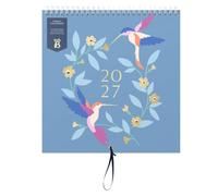 Busy B - Calendrier mural familial 2027 - Oiseaux Bleu - 5 colonnes
