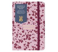Busy B Carnet d'adresses et d'anniversaire - Couverture bordeaux avec onglets alphabétiques, autocollants de changement d'adresse, rappels d'anniversaire, poches pratiques et bande de fermeture