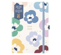 Busy B Diary - A5 Mid-Year Academic Journal - Busy Life Weekly Journal - Août '25 - Août '26 - Floral - Life Planner avec deux horaires, calendrier annuel, boucle de stylo et poches