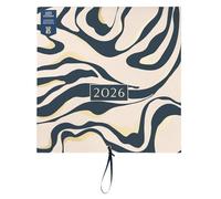 Busy B - Grand calendrier mural familial 2026 - Calendrier mensuel pour familles actives avec 5 colonnes et pochettes de rangement avec des autocollants à code couleur - 30.5 x 30.5cm - Marbre Charbon
