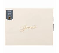 Busy B - Livre d’or de mariage - Crème - Livre pour les invités avec 64 pages, espace pour messages et fermeture par ruban.