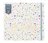 Busy B - Livret de cartes d'anniversaire - Terrazzo - Carnet avec rappels d'anniversaire, pochettes de rangement pour cartes mensuelles