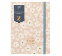 Busy B - Notes To Do - Deux blocs-notes mémo détachables avec fermeture élastique et boucle de stylo - Rose Floral