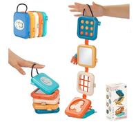 Busy Ball Stacking Toy, Multi-Sided & Portable Activity Cube | Cube d'activité sensorielle pliable, 5 panneaux, engrenages rotatifs et horloge pour les voyages et l'éducation