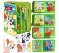 Busy Board 1 2 ans,Jeu Educatif 2 ans,Jeu de Voyage Enfant,Livre de Ferme Montessori 0-3 ans,Jeux Montessori 2 ans,Planche D'activités Sensoriel,Apprendre Motricité Fine,Cadeau pour Garçons et Filles