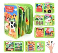 Busy Board Montessori 15 en 1, Jouet Bébé 1 2 3 Ans avec Animaux de Ferme, Quiet Book Sensoriel Éducatif, Livre d'Activités Motricité Fine, Cadeau Enfant 0-3 Ans (B)