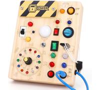 Busy Board Montessori Activity Board 1 Year Montessori Activity Board with 10 Switches and 23 LED Lights Sensory Toys Motor Skills for Baby Young Children from 2 3 4 Years Boys and Girls