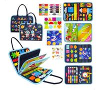 Busy Board Montessori âge 1 An,Feutre Busy Book 8 Pages Multifonctionnelles Quiet Book Livre Montessori 0-3 Ans Livre Activite Bebe,Malette Montessori,Bricolage Cadeaux pour Garçons et Filles