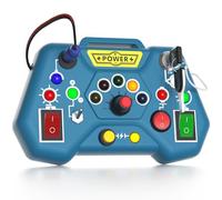 Busy Board Montessori Bebe Jouet avec Boutons LED Lumineux, Tableau d'activités avec Interrupteur 8 LED, Educatif Tableau Sensoriel Cadeau Enfant Garçon et Fille 12 18 Mois 1 2 3 4 5 Ans