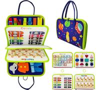 Busy Board Montessori Board,Educational Games Toy Montessori Board Christmas Gift Board Learning Buckles Zip Ties for Boy Girl Baby 1 2 3 4 Years Old