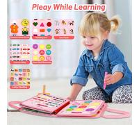Busy Board Montessori Children's Toy 1 2 3 4 5 Years-8 in 1 Educational Games,Animal Puzzle,Travel Games Plane Car,Gift for Children Boys Girls