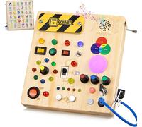 Busy Board Montessori Gift 1 Year Baby Toys Montessori Busy Board 2 Years Wooden with 13 Switches 24 LED Lights Motor Skills 1 2 3 4 Years Child