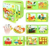 Busy Board Montessori Jouet pour enfants de 1, 2, 3, 4 ans, ferme éducative, planche de travail sensorielle, livres éducatifs sous activités calmes avec boucles pour tout-petits Jouet de voyage en