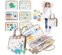 Busy Board Montessori, Jouets Sensoriels, Tableau D'activités en Feutre pour Les Enfants de 1 2 3 et 4 Ans, Puzzle Préscolaires Voyages, Voitures, Avions Plus Encore, Kaki