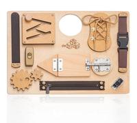 Busy Board Montessori - Panneau d'Activités Enfants - Jouets Sensoriels en Bois pour Enfant 1 2 3 Ans - Jeu de Voyage Éducatif pour Développer Ses Compétences Motrices Fines - Bébé Garçon et Fille