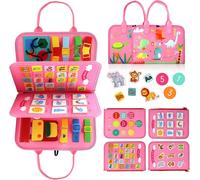 Busy Board Montessori Toy for 1 2 3 4 Year Old Baby Activity and Development Toys for Kids,Travel Toy for Airplane and Car,Gift for Boys and Girls (P4)